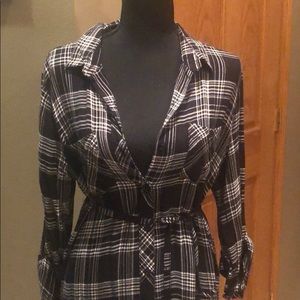 Flannel button up dress